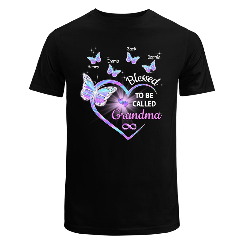 Heart Butterflies Grandma Hologram Personalized Shirt