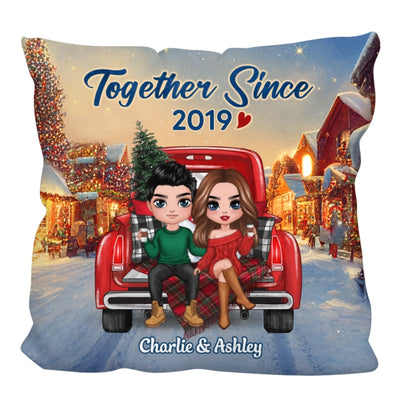 Couple On Christmas Truck Together Personalized Pillow (Insert Included)