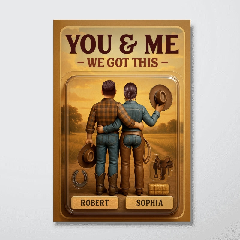 God Blessed The Broken Road 3D Effect Custom Figure Country Vibe Couple Personalized Poster