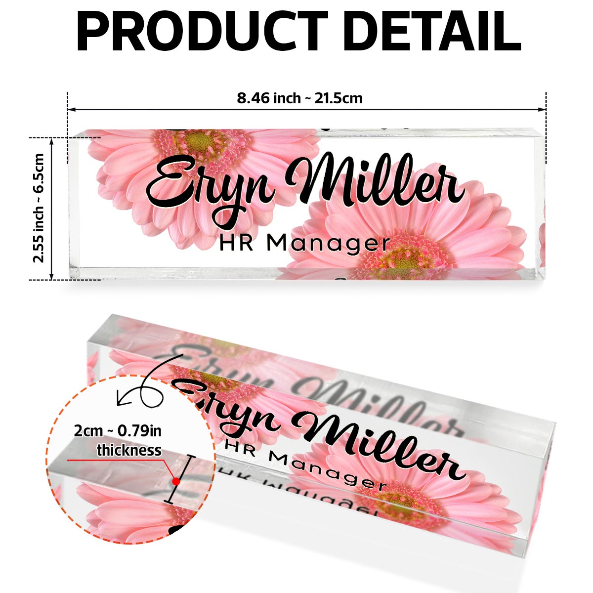 Personalized Office Acrylic Desk Name Plate, Office Desk Decor, Gift For Colleagues, Coworkers, Boss