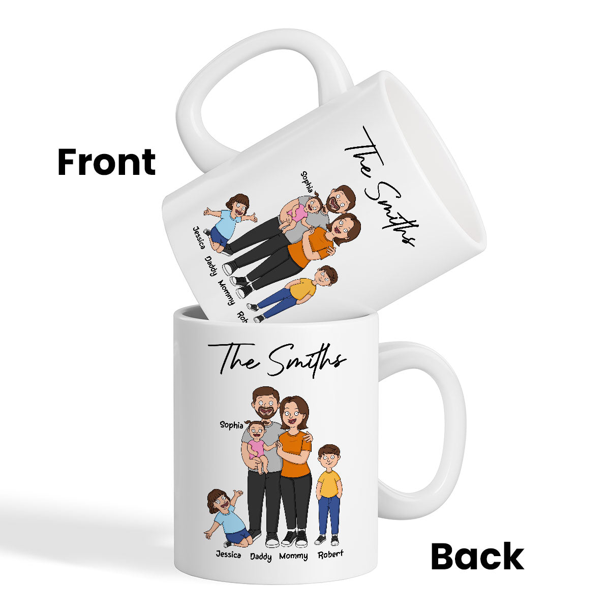 Funny Family Style Dad Mom And Kids Personalized Mug