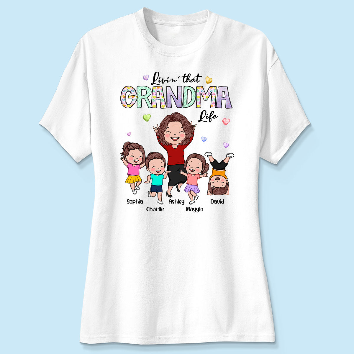 Livin' That Grandma Life Vector Happy Kids Personalized Shirt