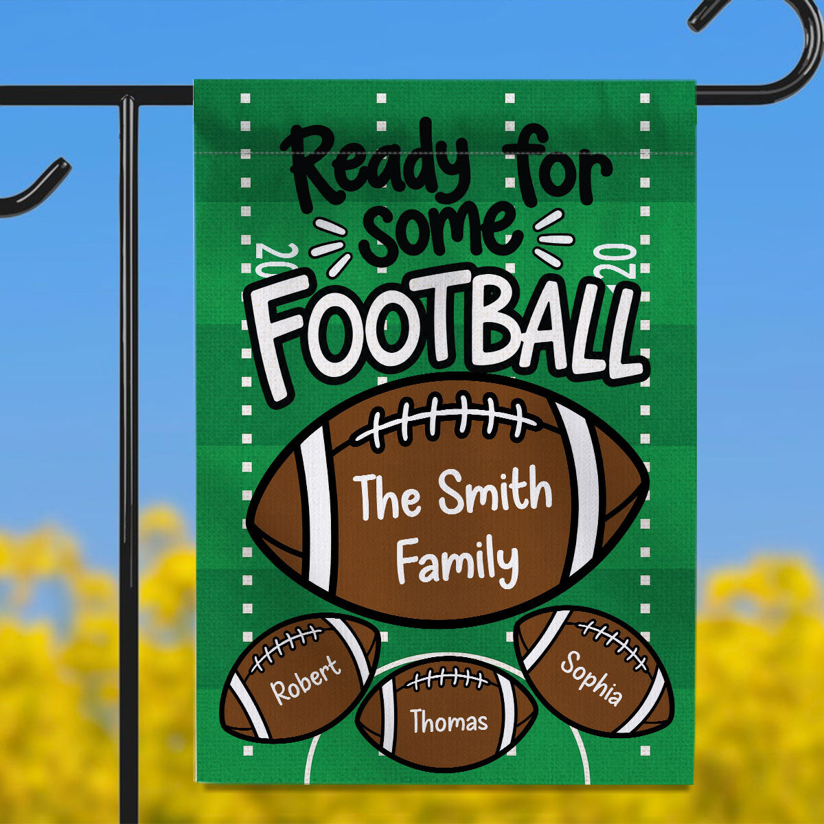 Family Ready For Some Football - Personalized Garden Flag - Football Season Decor For Family