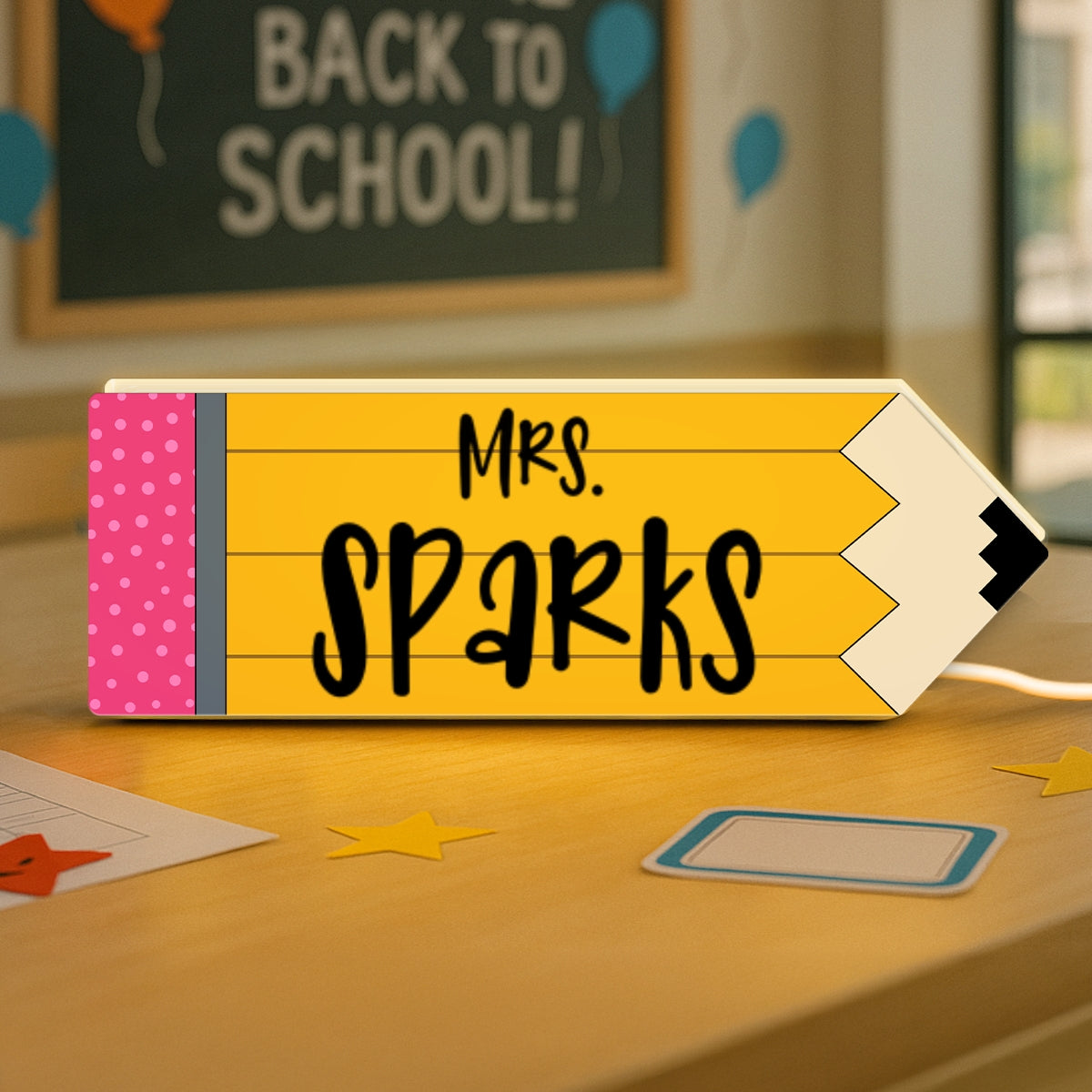 Teacher Pencil Personalized Light Box, Teacher Appreciation Gift, Back To School Gift