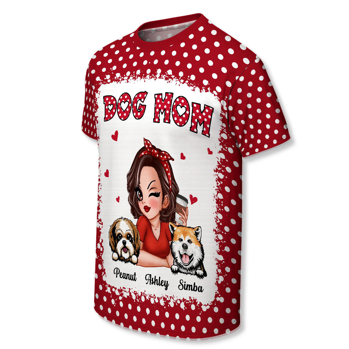 Polka Dot Dog Mom Personalized 3D Shirt