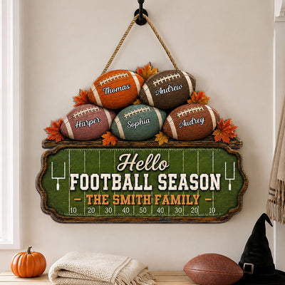 Football Field Family 2D Flat - Personalized Wood Sign - Fall Season Football Season