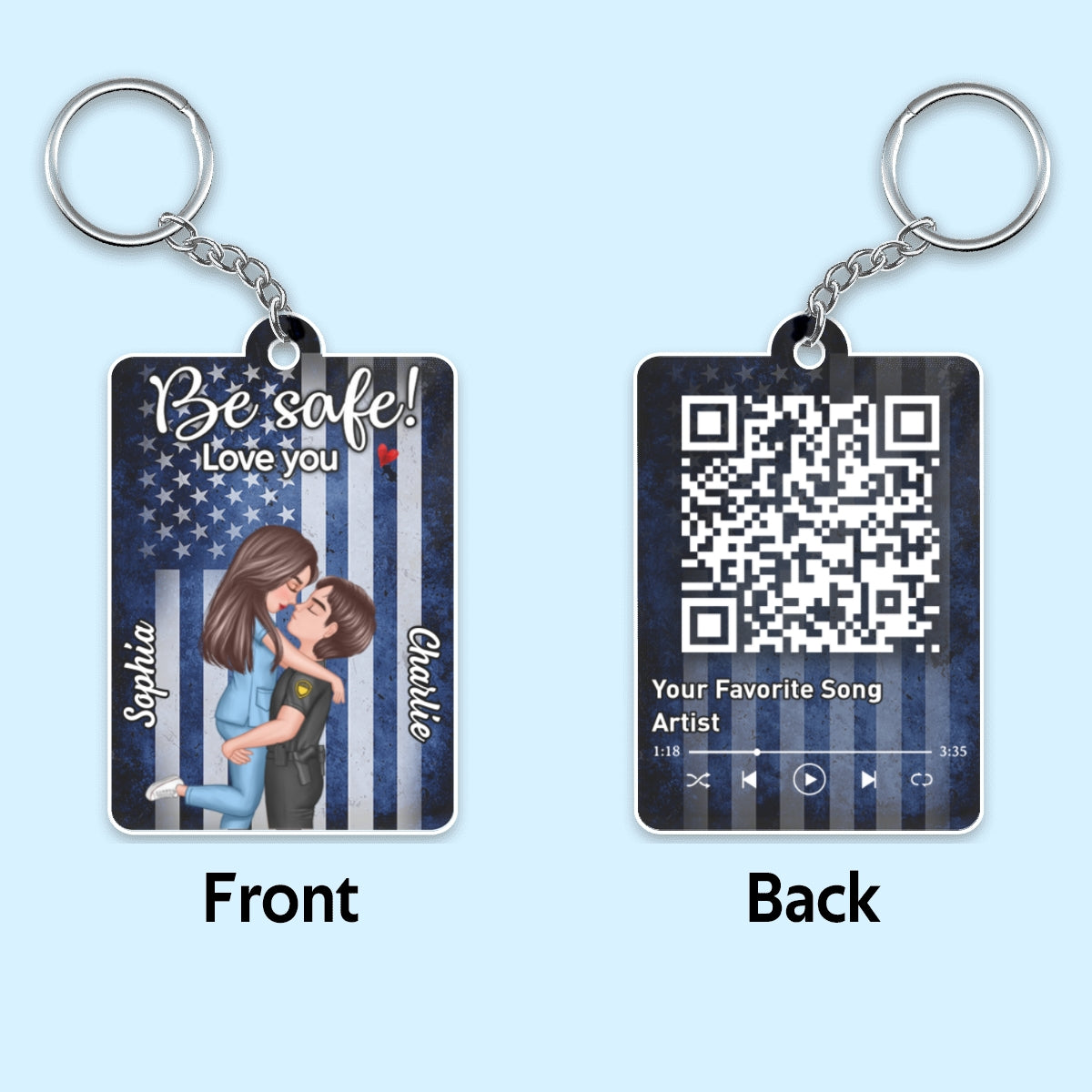You & Me We Got This Hero Couple QR Code Song Gifts by Occupation Personalized Acrylic Keychain, Anniversary Gift For Her Gift For Him
