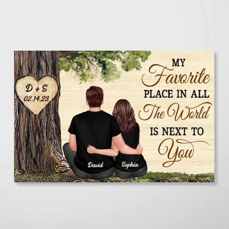 Personalized Couple Poster, Favorite Place Is Next To You,  Gift, Anniversary Gift for Couples, for Him, for Her