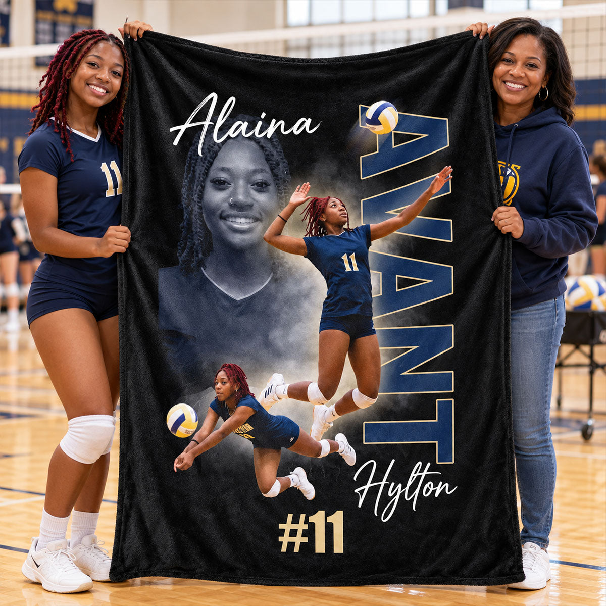 Custom Player Sport - Personalized Fleece Blanket - Football Baseball Basketball Gift for Son, Grandson