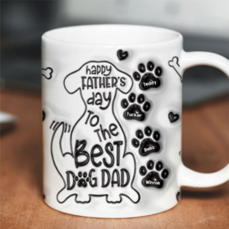 Happy Father Day To The Best Dog Dad Personalized 3D Inflated Printed Mug