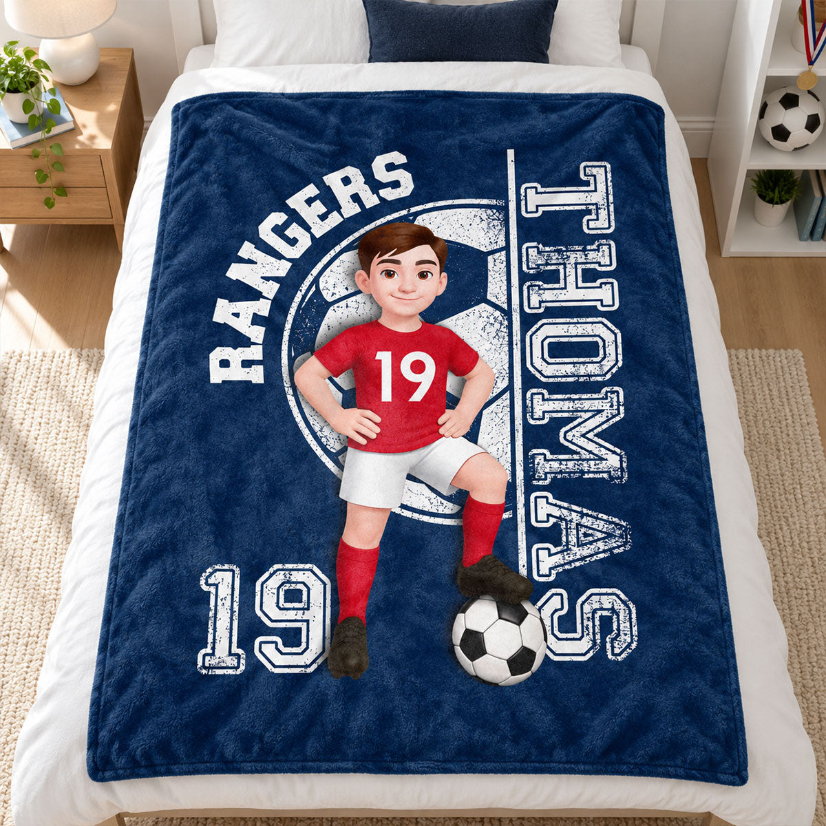 Custom Team Name Soccer Player - Personalized Fleece Blanket - Soccer Senior Gift, Christmas Gift for Daughter, Son, Grandkids