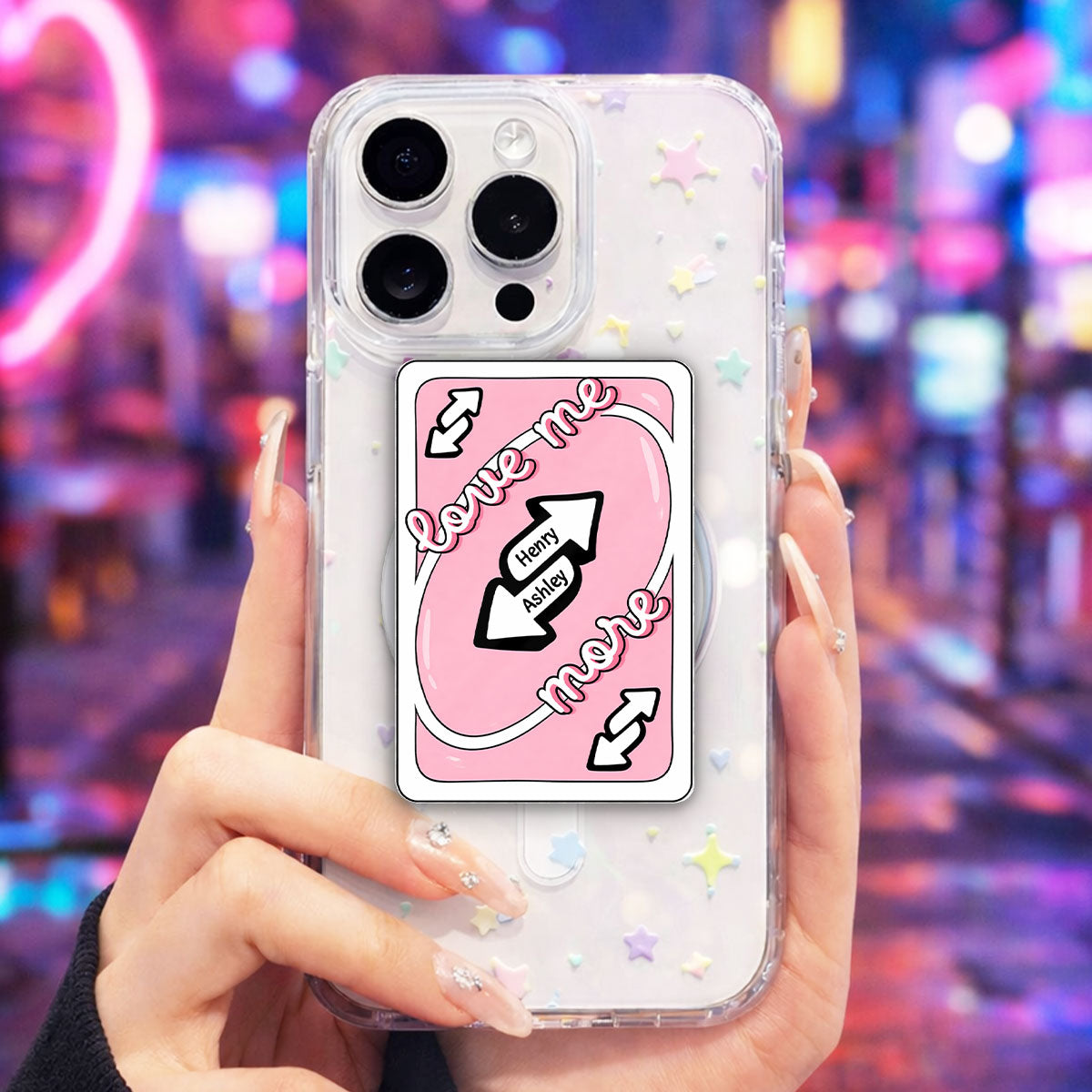 Love Me More Romance Lovers - Personalized Acrylic Magnetic Phone Grip - Anniversary, Valentine's Day Gift, Gift For Him, Gift For Her