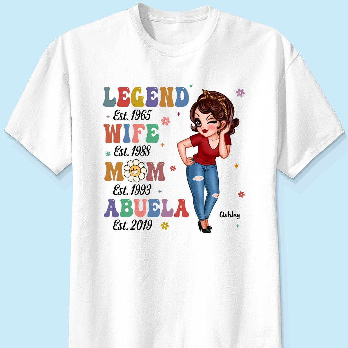 Vintage Legend Wife Mom Grandma Personalized Shirt