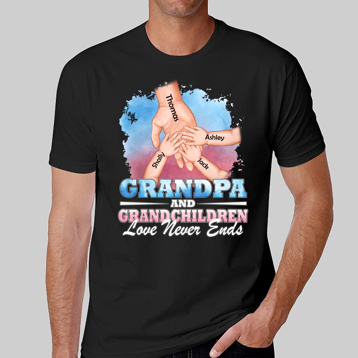 Dad Grandpa Kids Holding Hands Personalized Shirt