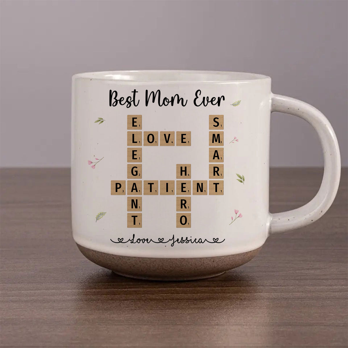 Best Mom Grandma Ever Appreciation Crossword Art - Created In A Moment Personalized Pottery Mug