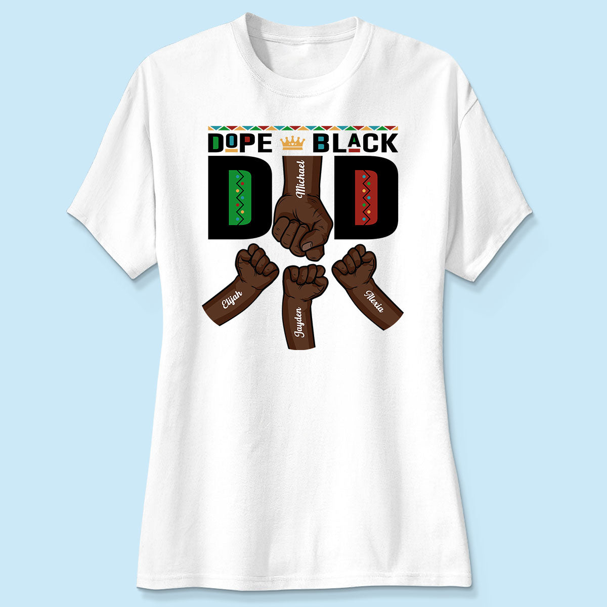 Dope Black Dad Fist Bump Father‘s Day Gift Personalized Shirt