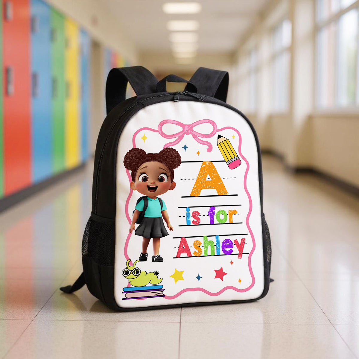 Back To School Gift For Kid, Custom Name Retro Personalized Backpack