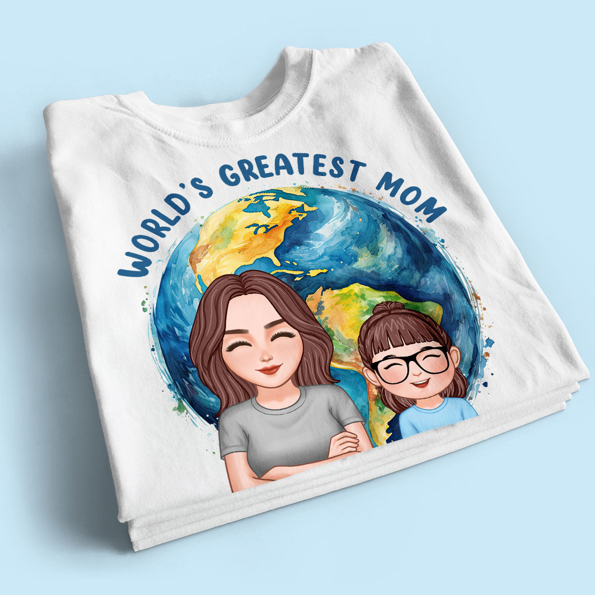 World‘s Greatest Mom Globe Personalized Shirt