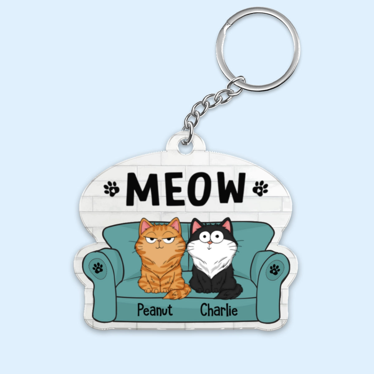 This Is Our Couch Funny Cat Expressions Personalized Acrylic Keychain