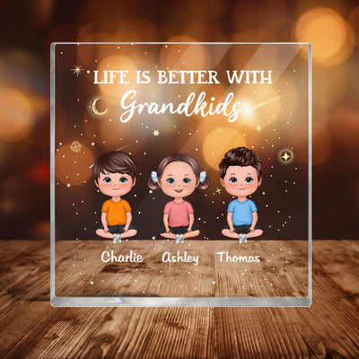 Life Is Better With Grandkids Personalized Acrylic Block Plaque