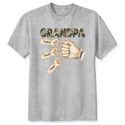 Camouflage Grandpa Dad Fist Bump Personalized Shirt