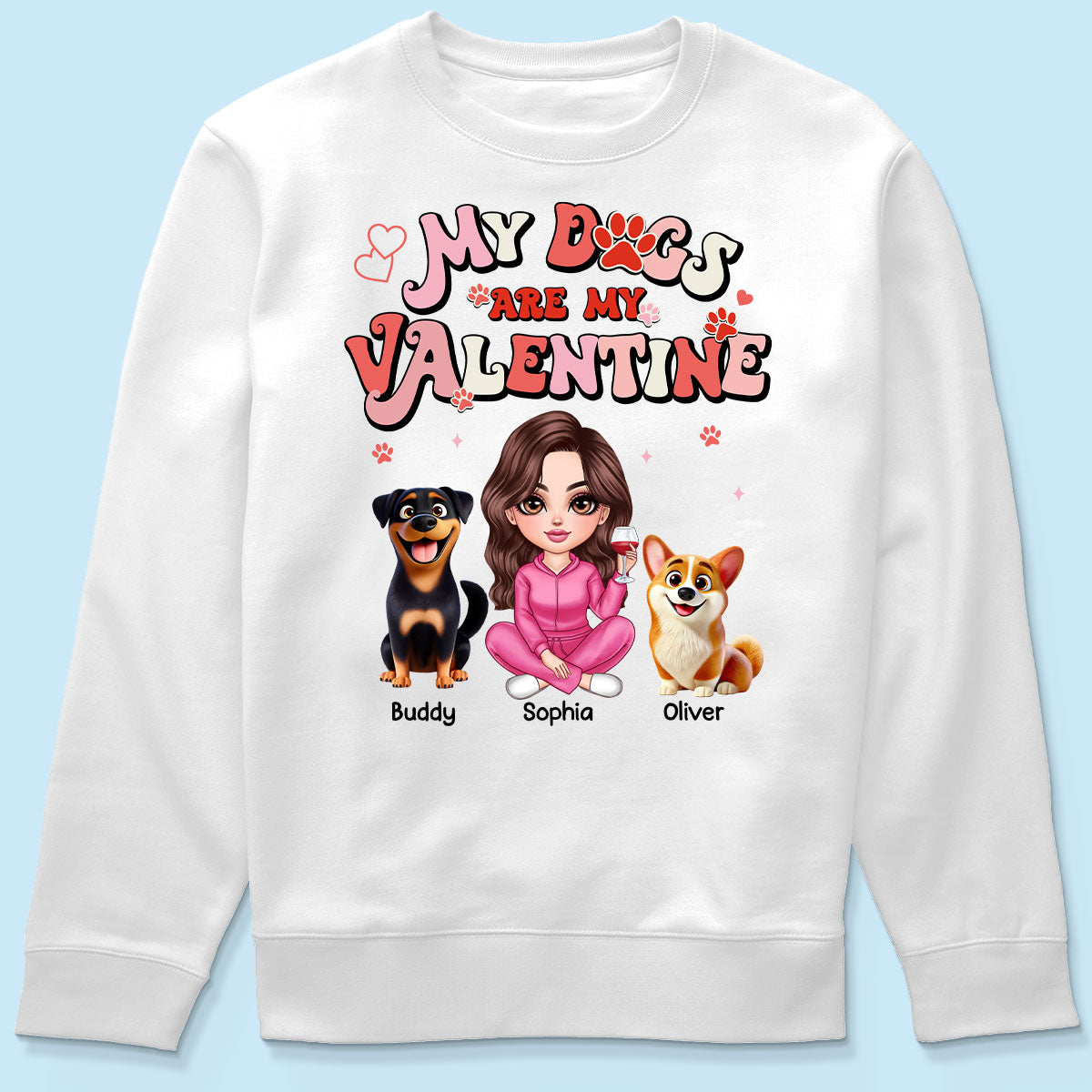Personalized  Shirt For Dog Mom, My Dogs Are My Valentine