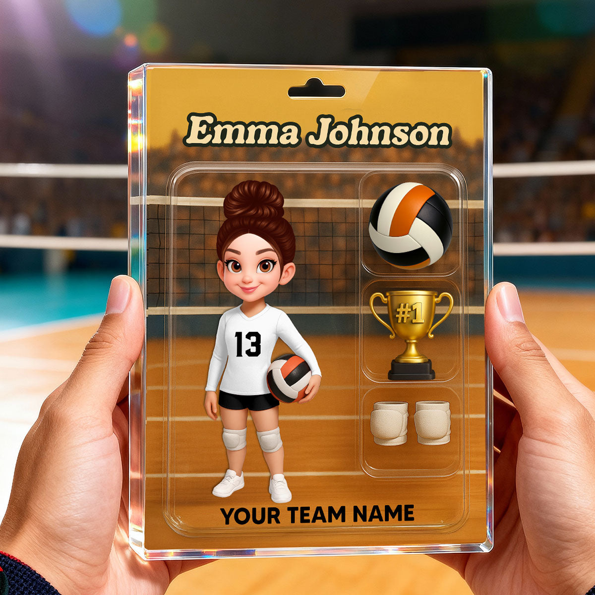 3D Effect Volleyball Player Custom Figure Style - Personalized Acrylic Block Plaque - Unique Christmas Gift For Volleyball Players, Granddaughter, Daughter