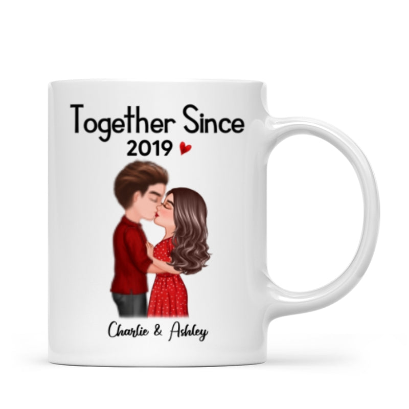 Doll Couple Kissing  Anniversary Gift For Him Gift For Her Personalized Mug