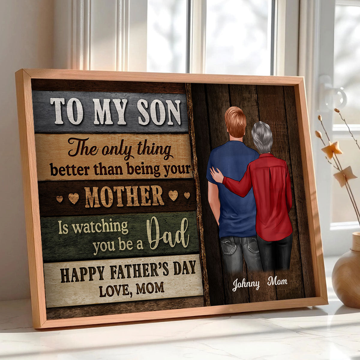 Colored Wood Pallets To My Son Happy Father's Day - Personalized Poster - Gift For Son