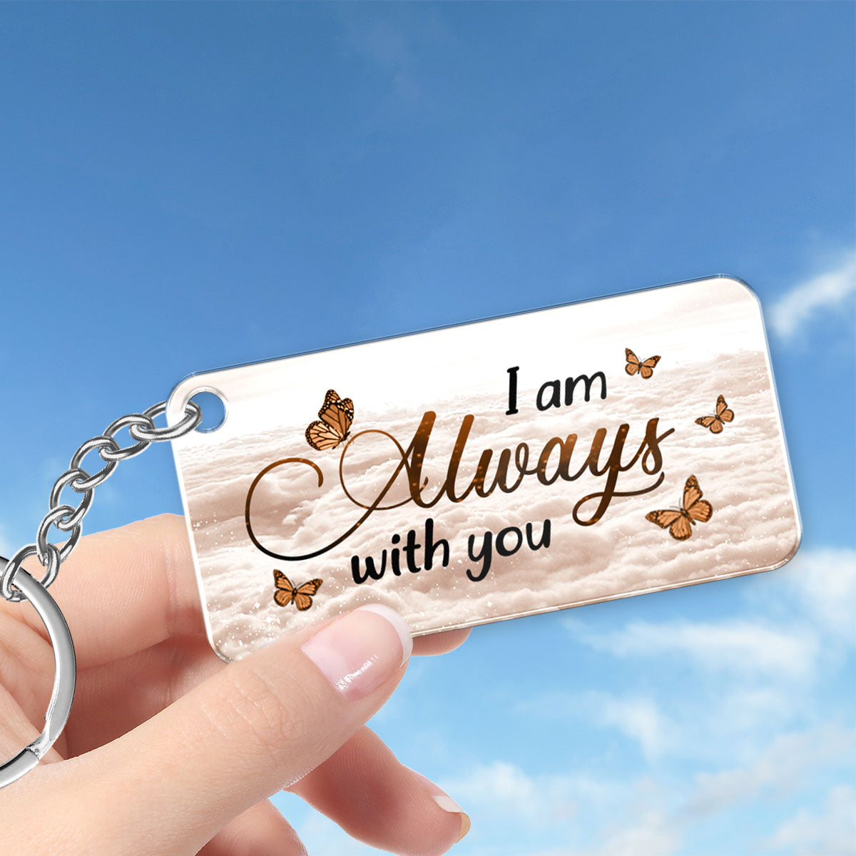 Always With You Sky Family Members, Memorial Personalized Acrylic Keychain, Sympathy Gift
