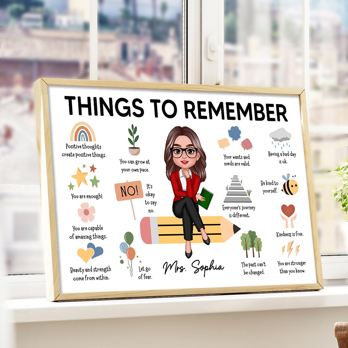 Things to Remember Gift For Teacher Personalized Poster, Appreciation Gift, Back To School Gift