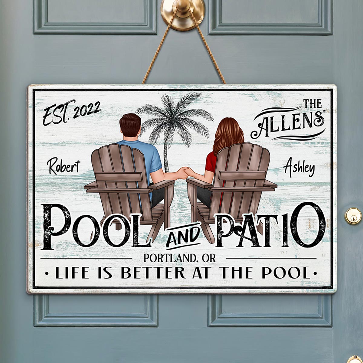 Life Is Better at the Pool Personalized Pool & Patio SignOutdoor Decor, Backyard Pool Decor, Farmhouse Sign