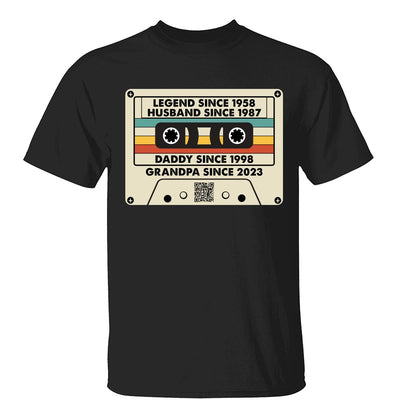 Legend Since Cassette Tape QR Code Father‘s Day Personalized Shirt