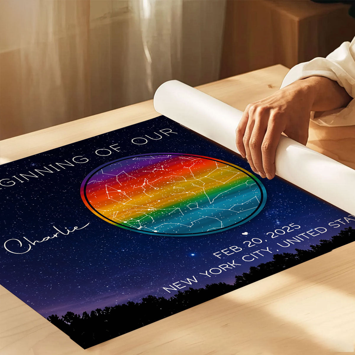 Pride Month LGBT Couple Star Map Personalized Poster, Gift For Couple