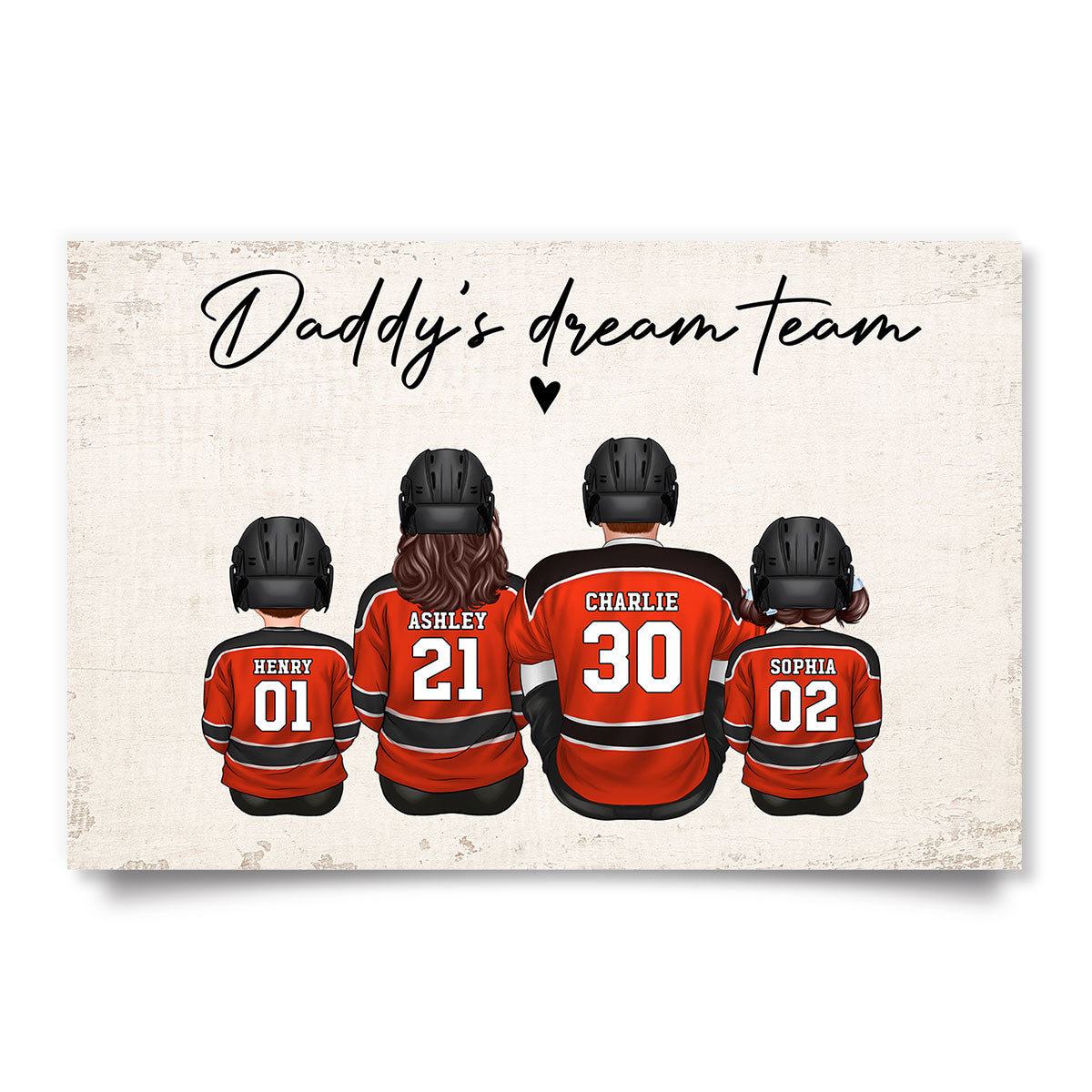 Hockey Team Personalized Poster, Gift For Family