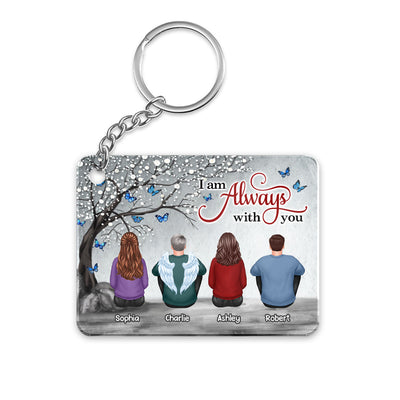Butterflies Blossom Tree Always With You Whole Family Memorial Remembrance Gift Personalized Acrylic Keychain