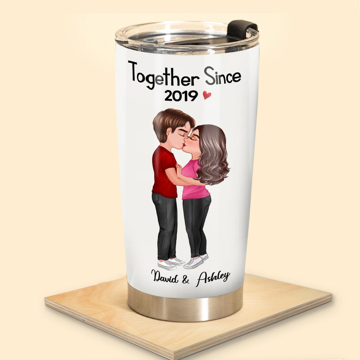 Doll Couple Kissing Gift For Him For Her Personalized Tumbler