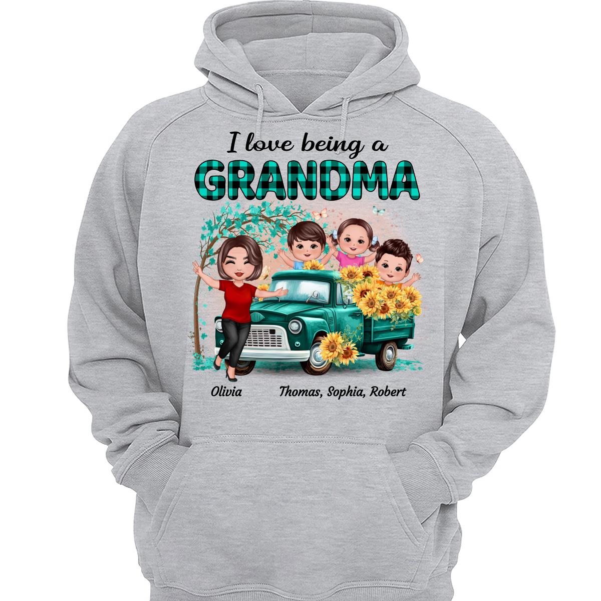 Blue Tree Happy Doll Grandma And Grandkids Personalized Shirt