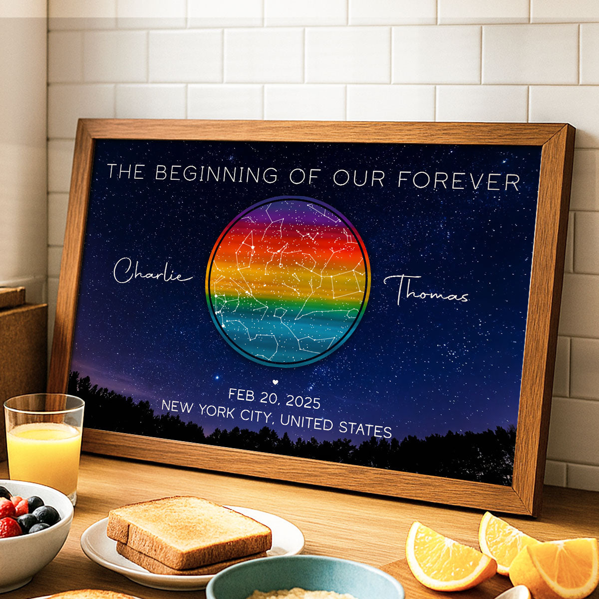 Pride Month LGBT Couple Star Map Personalized Poster, Gift For Couple