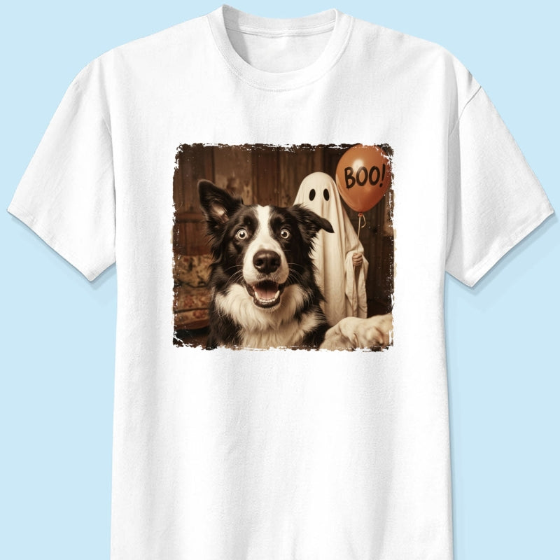 Custom Dog Photo Halloween - Personalized Shirt - Trendy Vintage Spooky Tee for Dog Moms