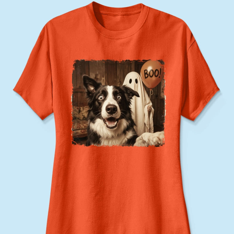 Custom Dog Photo Halloween - Personalized Shirt - Trendy Vintage Spooky Tee for Dog Moms