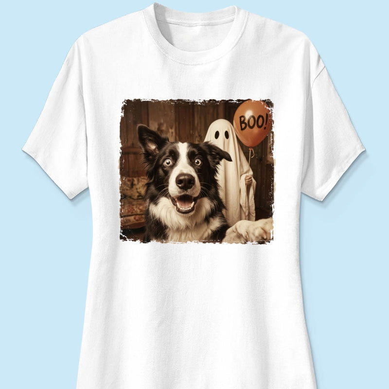 Custom Dog Photo Halloween - Personalized Shirt - Trendy Vintage Spooky Tee for Dog Moms
