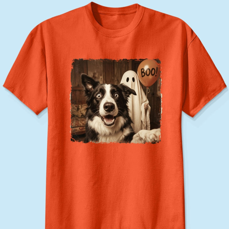 Custom Dog Photo Halloween - Personalized Shirt - Trendy Vintage Spooky Tee for Dog Moms