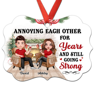Annoying Each Other Couple In House Funny Personalized Christmas Ornament