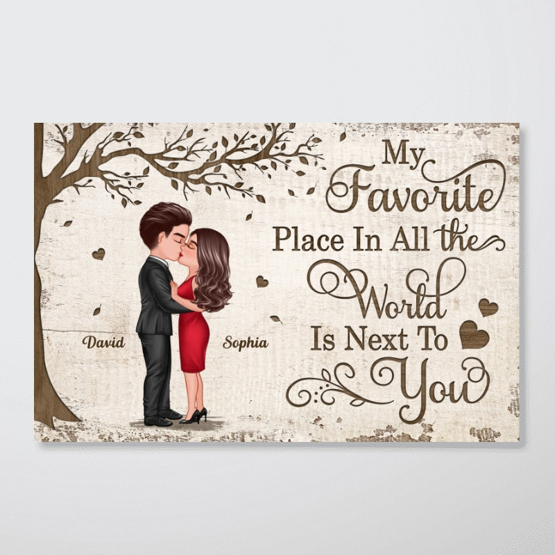 Favorite Place In All The World Kissing Couple Personalized Poster