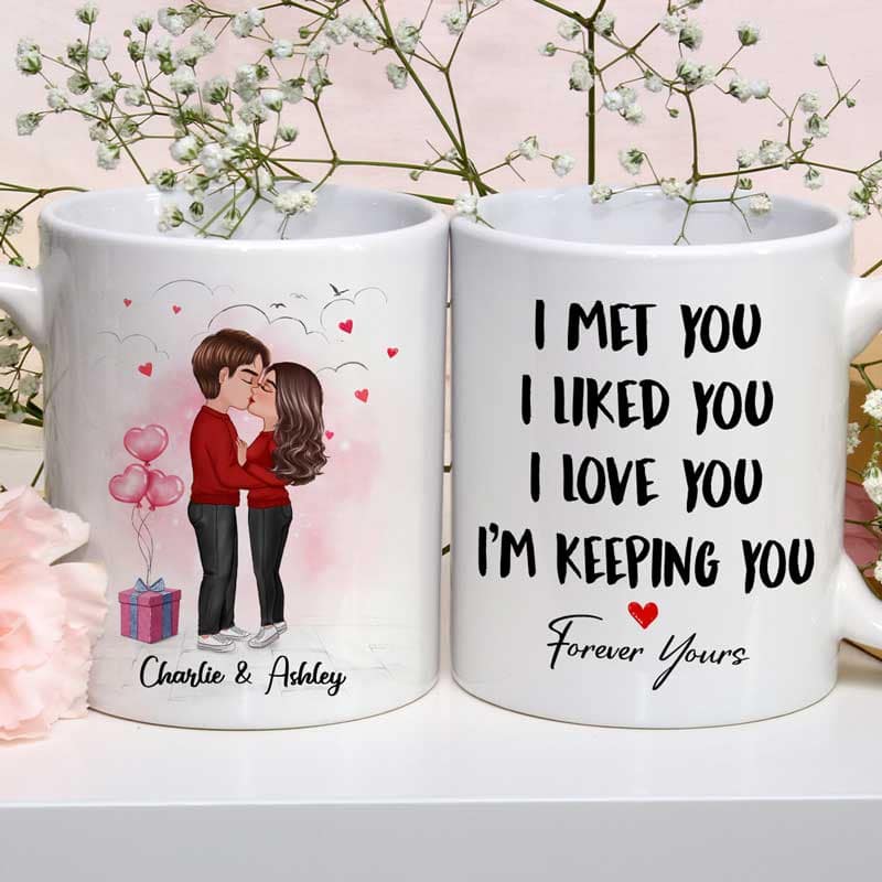 Couple Kissing I Met You I Love You Valentine‘s Day Gift Personalized Mug