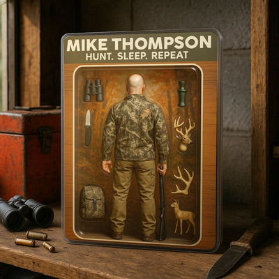 Hunting Dad Grandpa Man Realistic Figure Style Personalized Acrylic Block Plaque
