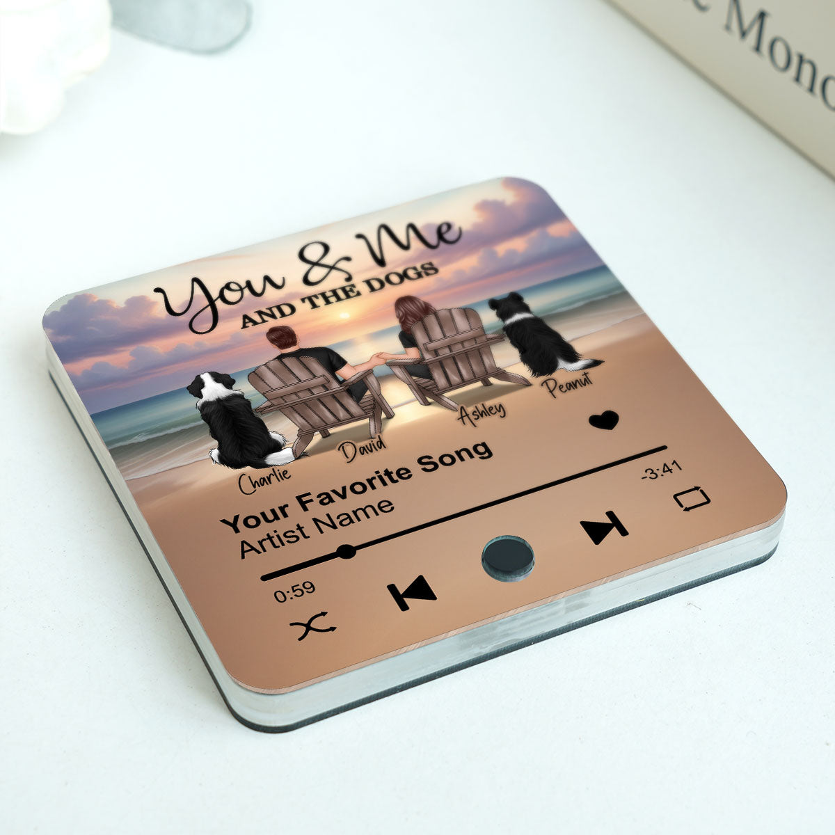 Couple You Me And The Dogs Cats Personalized Music Fridge Magnet, Heartfelt 2025  Gift For Couple, Dog Lovers, Cat Lovers, Pet Lovers