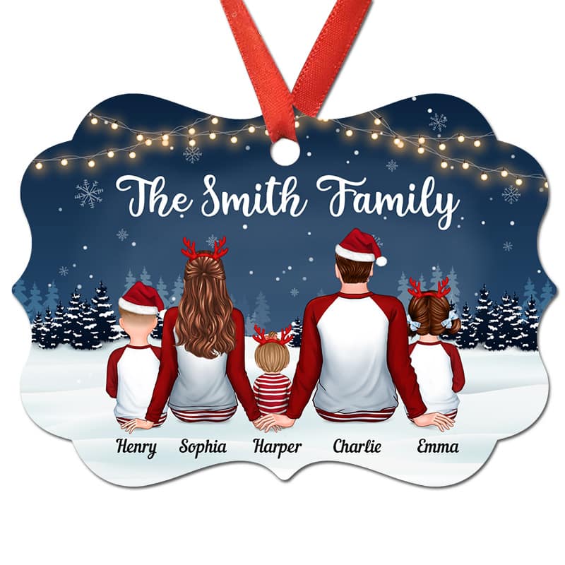 Christmas Night Light Pajama Family Personalized Christmas Ornament