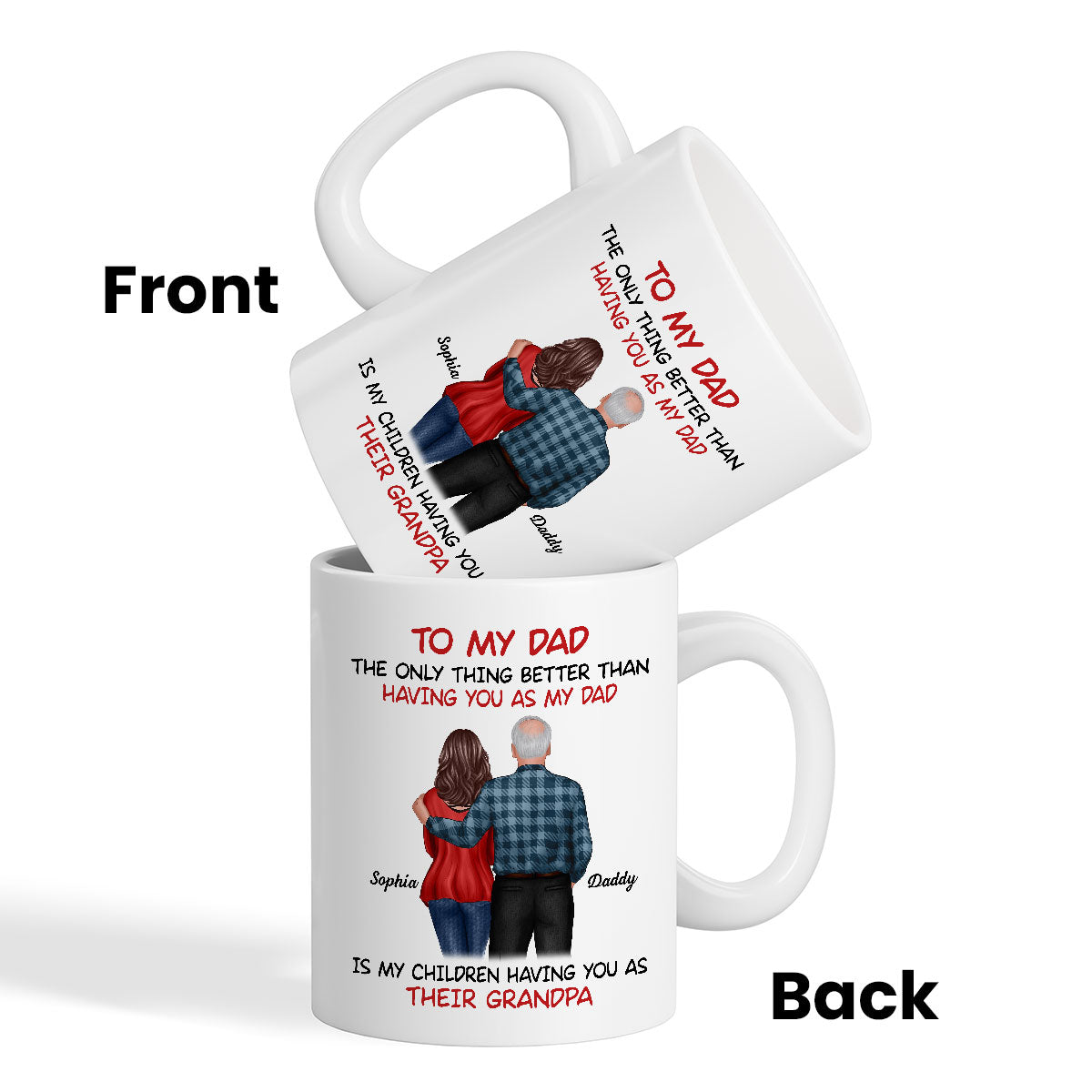 To My Dad From Daughter Happy Father‘s Day Personalized Mug